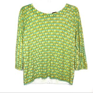 Talbots Novelty Pear Print Lightweight Sweater Petite